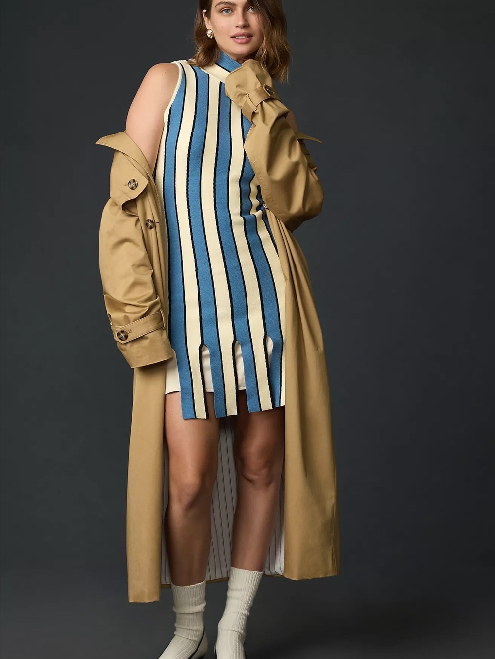 NWT Anthropologie Eva Franco Mock-Neck Mini Dress